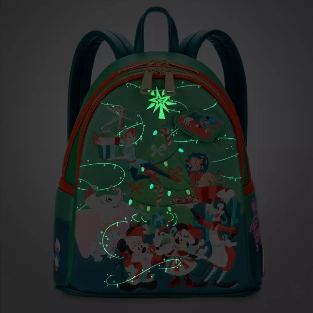 Disney Classics Christmas Glow-in-the-Dark Loungefly Mini Backpack - Picture 2 of 12